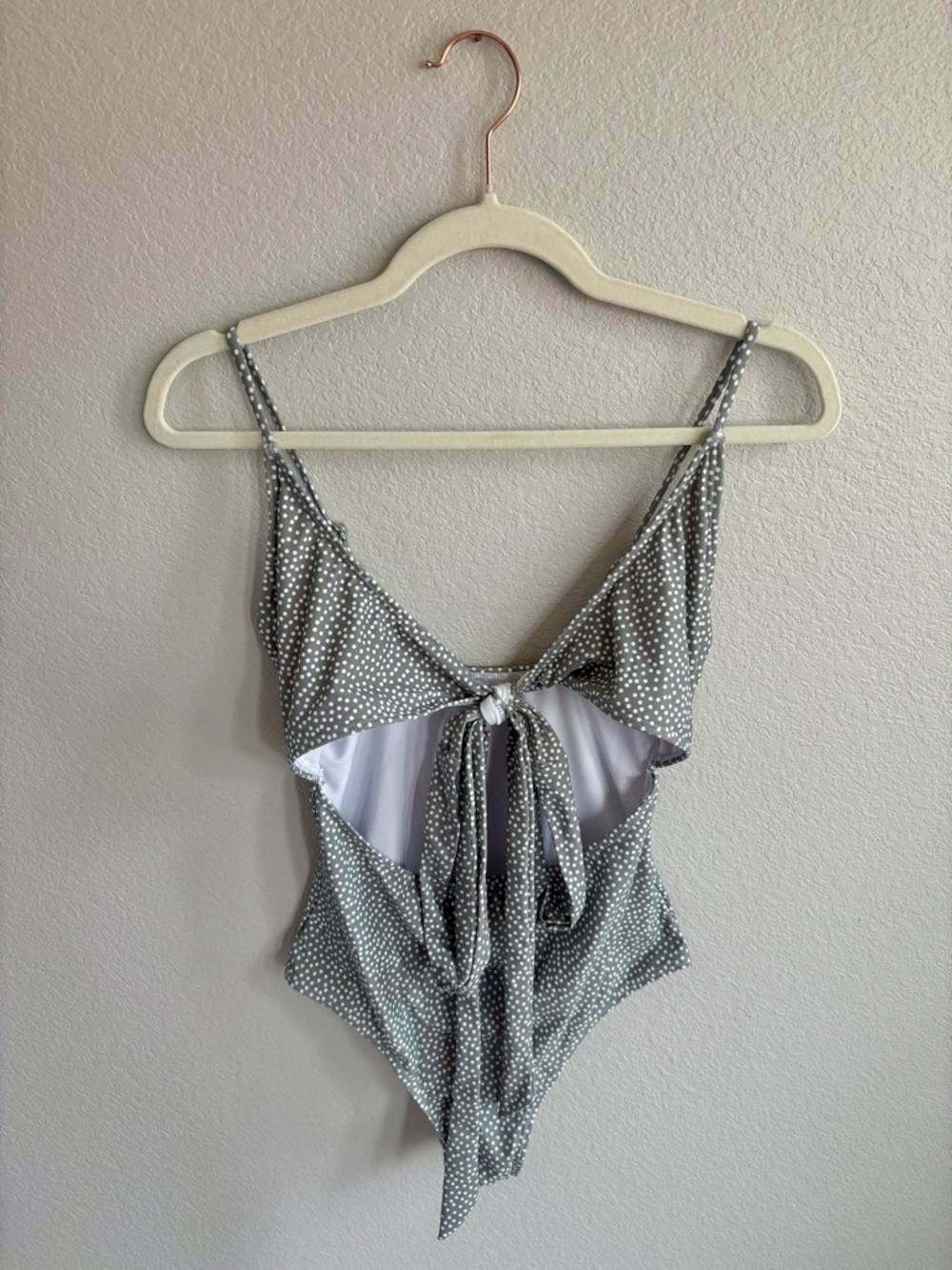 Light Mint Green Polka Dot One-Piece Swimsuit